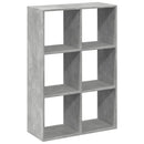 bogreol/rumdeler 69,5x29x103,5 cm konstrueret træ betongrå