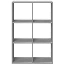 bogreol/rumdeler 69,5x29x103,5 cm konstrueret træ grå sonoma-eg