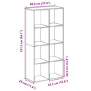 rumdelerreol hvid 69,5x29x137,5 cm konstrueret træ