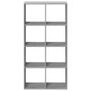 bogreol/rumdeler 69,5x29x137,5 cm konstrueret træ grå sonoma-eg