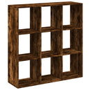 bogreol/rumdeler 102x29x103,5 cm konstrueret træ røget eg