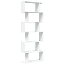bogreol/rumdeler 70x24x193 cm 6 niveauer konstrueret træ hvid