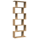 bogreol/rumdeler 70x24x193cm 6 niveauer konstrueret træ kunsteg