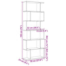 bogreol/rumdeler 70x24x193cm 6 niveauer konstrueret træ kunsteg