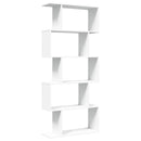rumdelerreol 5-lags hvid 70x24x161 cm konstrueret træ