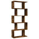bogreol/rumdeler 70x24x161 cm 5 niveauer konstrueret træ