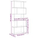 bogreol/rumdeler 70x24x161 cm 5 niveauer konstrueret træ