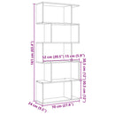 bogreol/rumdeler 70x24x161 cm 5 niveauer konstrueret træ