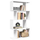 rumdelerreol 4-lags hvid 70x24x129 cm konstrueret træ