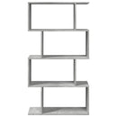 bogreol/rumdeler 70x24x129cm 4niveauer konstrueret træ betongrå