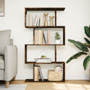 bogreol/rumdeler 70x24x129cm 4niveauer konstrueret træ røget eg