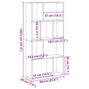 bogreol hvid 60x20x120,5 cm konstrueret træ