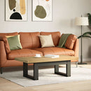 sofabord NOAIN U-formede ben 120x60x40 cm massivt træ fyrretræ