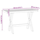 skrivebord NOAIN X-formede ben 120x50x75cm massivt træ fyrretræ