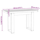 skrivebord NOAIN U-formede ben 120x50x75cm massivt træ fyrretræ