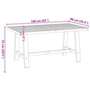 spisebord NOAIN A-formede ben 160x90x75 cm massivt træ fyrretræ