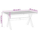 konsolbord NOAIN X-formede ben 160x90x75cm massivt træ fyrretræ