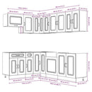 11-delt køkkenskabssæt "Lucca" egetræsfarvet konstrueret træ