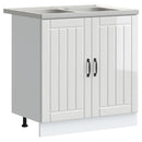 Vaskeskabsbase Lucca 2 pcs Høj gloss hvid Konstrueret træ