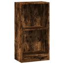 bogreol 40x24x76 cm konstrueret træ røget egetræsfarve