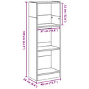 bogreol 40x24x109 cm konstrueret træ røget egetræsfarve