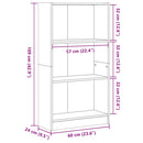 bogreol 60x24x109 cm konstrueret træ sonoma-eg