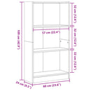 bogreol 60x24x109 cm konstrueret træ antikt træ