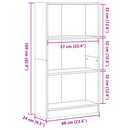bogreol 60x24x109 cm konstrueret træ egetræsfarve