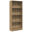 bogreol 60x24x143 cm konstrueret træ egetræsfarve