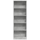 bogreol 60x24x176 cm konstrueret træ betongrå