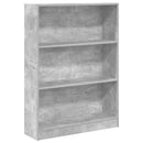bogreol 80x24x109 cm konstrueret træ betongrå