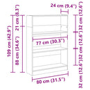 bogreol 80x24x109 cm konstrueret træ antikt træ