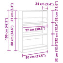 bogreol 80x24x109 cm konstrueret træ egetræsfarve