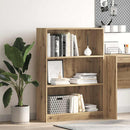 bogreol 80x24x109 cm konstrueret træ egetræsfarve