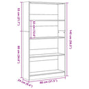 bogreol 80x24x143 cm konstrueret træ antikt træ