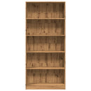 bogreol 80x24x176 cm konstrueret træ egetræsfarve