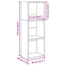 bogreol 40x30x114 cm konstrueret træ betongrå