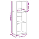 bogreol 40x30x114 cm konstrueret træ antikt træ