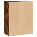 bogreol 60x30x77 cm konstrueret træ røget egetræsfarve