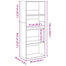 bogreol 60x30x152 cm konstrueret træ hvid