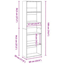 bogreol 60x30x189 cm konstrueret træ gammelt trælook