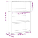 bogreol 80x30x114 cm konstrueret træ gammelt trælook