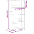bogreol 80x30x152 cm konstrueret træ hvid