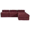Modulssofa Enhed 4 pcs Bordeaux Stof