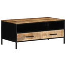 Sofabord Brun 90 x 50 x 40 cm Massiv mango træ og metal