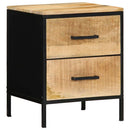 Natskab 2 pcs Brun og sort 40 x 35 x 50 cm Massivt mangotræ
