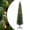 kunstigt smalt juletræ med 300 LED-lys 210 cm