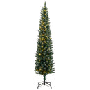 kunstigt smalt juletræ med 300 LED-lys 210 cm