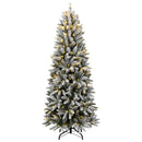 kunstigt juletræ med 300 LED'er og sne 180 cm