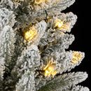 kunstigt juletræ med 300 LED'er og sne 210 cm